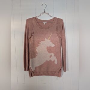 LC Lauren Conrad Pink Unicorn Sweater
